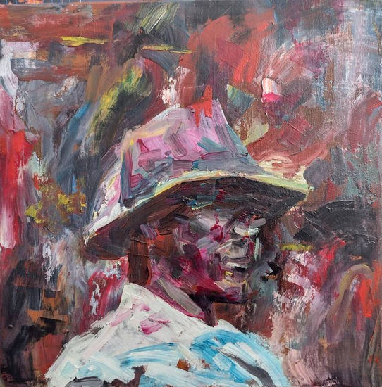Worker Mixed media Canvas Figure Painting