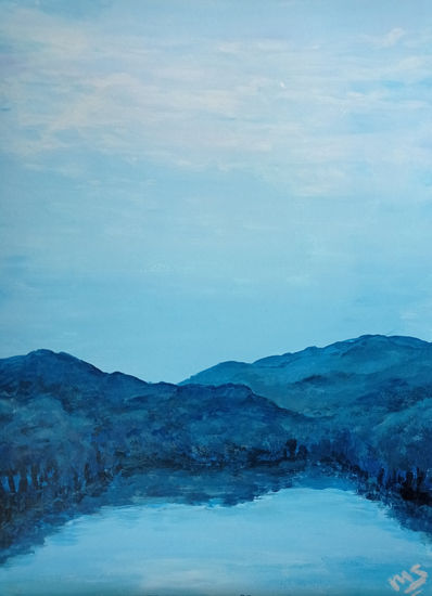 Armonía de Cobalto Acrylic Card Landscaping