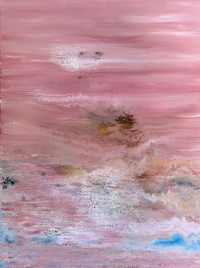 Paisaje rosa borroso Media Mixta Lienzo Paisaje