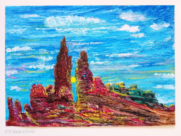 "Rayo de luz" Oil Paper Landscaping