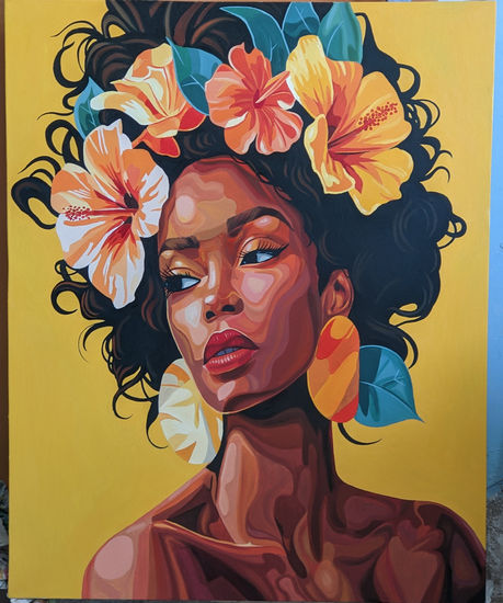 Mulata Óleo Lienzo Retrato