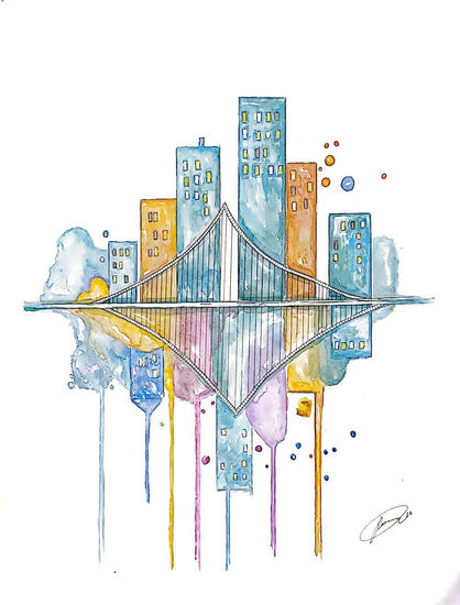 Metrópolis Líquida Watercolour Paper Landscaping