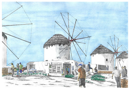 Mykonos, Molinos en...