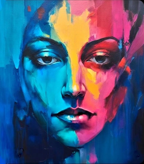 "Somewhere Else" Acrylic Canvas Portrait