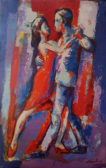 Pareja de tango Acrylic Textile Figure Painting