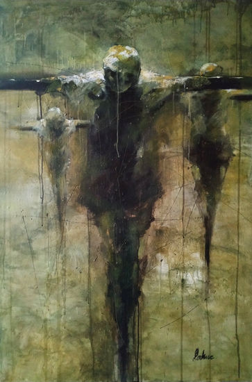 Espantado mis demonios Acrylic Canvas Figure Painting