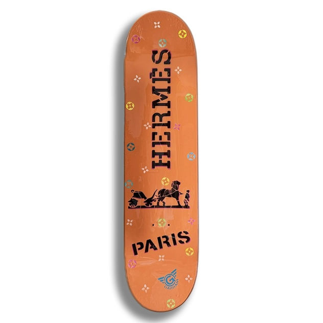 Hermes Skateboard - Original Painting on Skateboard