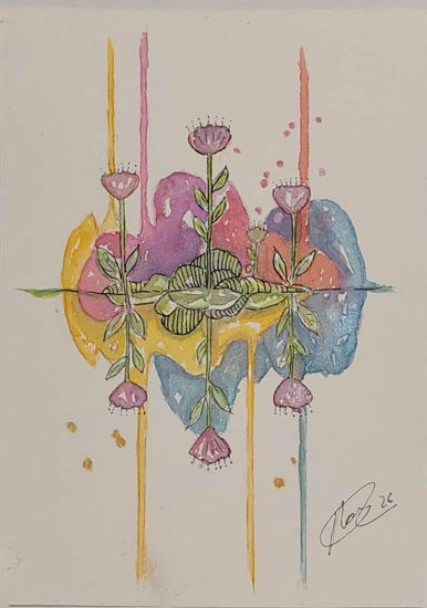 Eco del Color #24 Acuarela Papel Floral