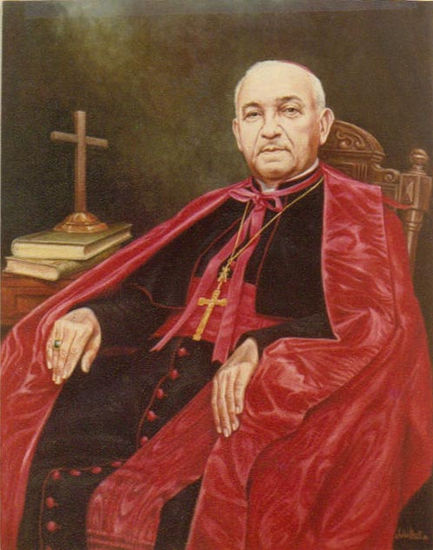 Monseñor Cardenal Beras Óleo Tela Retrato