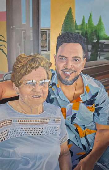 Retrato doble Acrílico Tela Retrato