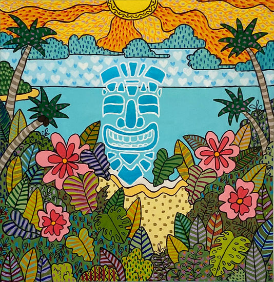 AURA DE LA PLAYA SAGRADA Acrylic Canvas Landscaping