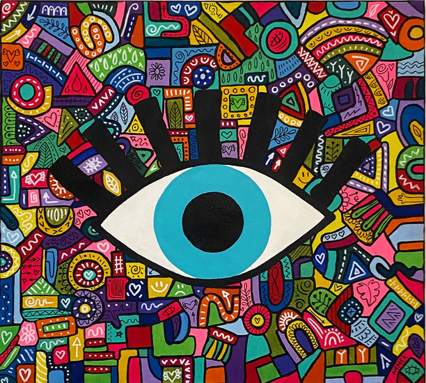 LA MIRADA DEL SER VIVIENTE Acrylic Canvas Figure Painting