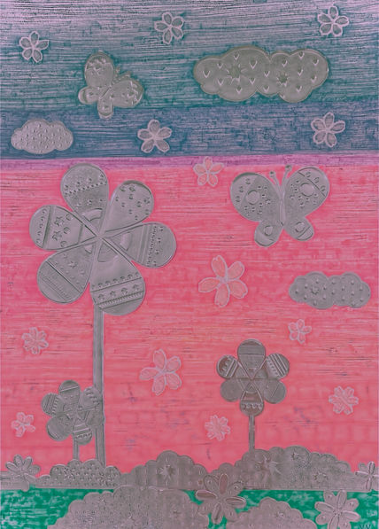 Flores, mariposas y...