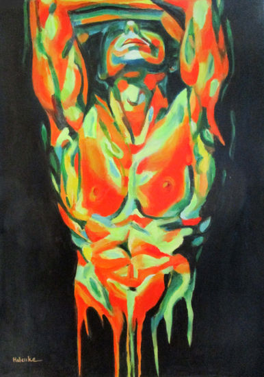 "The Soft Collapse" - Male Torso Acrílico Lienzo Desnudos