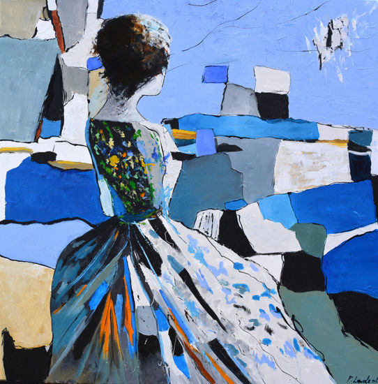 Blue thoughts Óleo Lienzo Figura