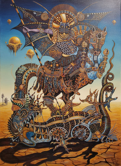 Sv Georgije Oil Canvas Figure Painting