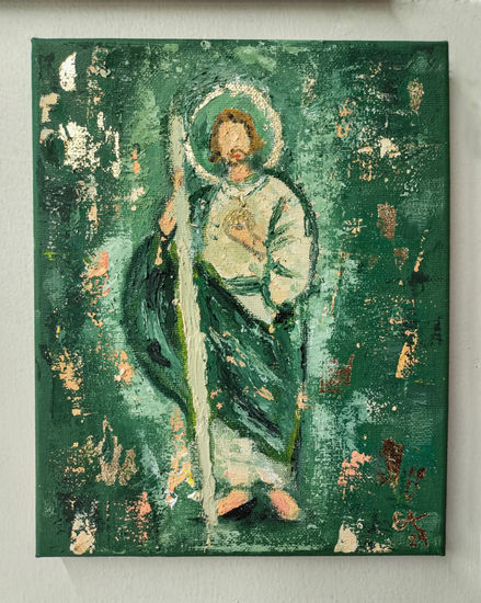San Judas Tadeo Acrylic Canvas Figure Painting
