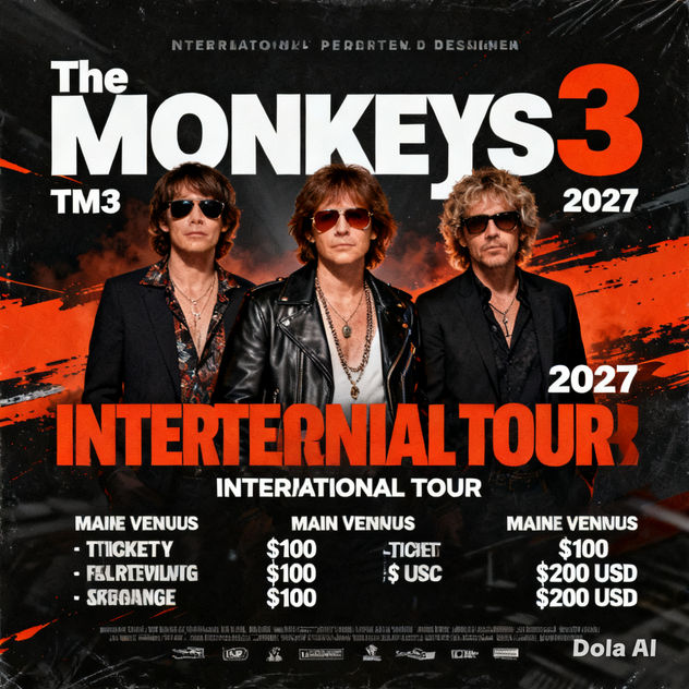 The Monkeys 3 (TM3): 2027 International Tour - Live Shows and Concerts | Discover the Main Venues | Ticket Prices: $100 - $200 USD