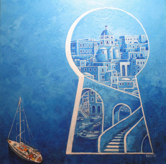 Un tuffo nel blù Acrílico Tela Marina