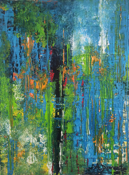Verde sobre azul