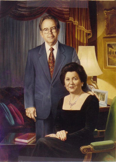 Retrato de Don Pepin Corripio y Señora Óleo Tela Retrato