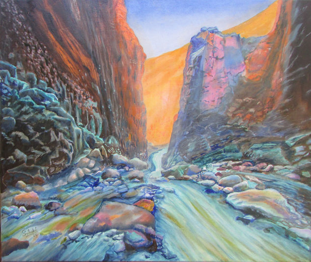 Quebrada de Tarapacá. Óleo Tela Paisaje