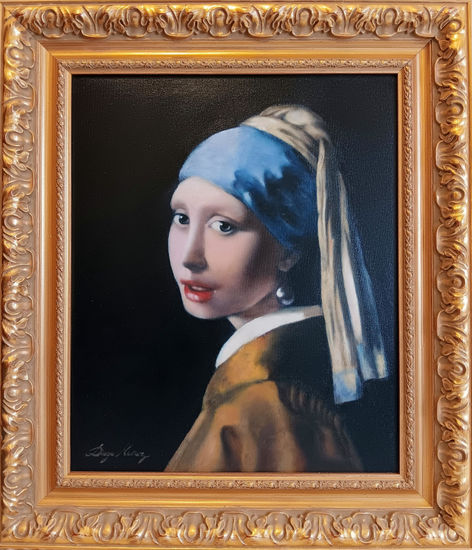 La joven de la perla Oil Canvas Portrait