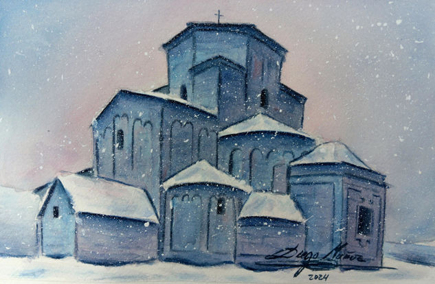 Invierno en Urueña Watercolour Paper Landscaping