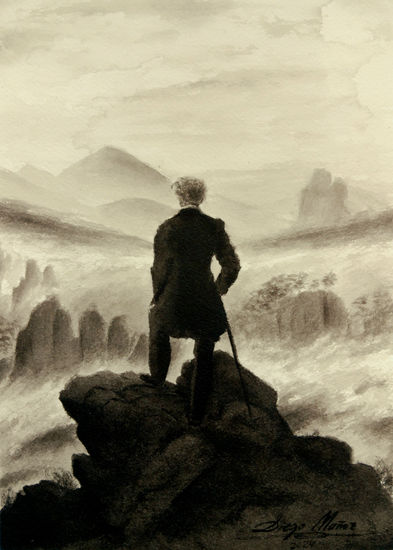 Caminante sobre un mar de nubes Ink