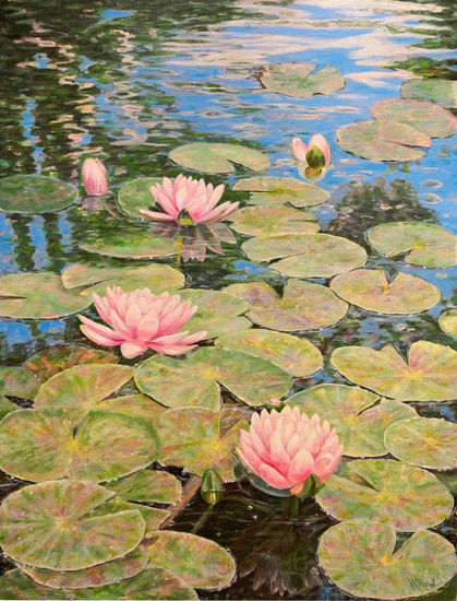 Estanque de Nenúfares Óleo Lienzo Paisaje