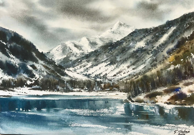 lago nevado Watercolour Paper Landscaping