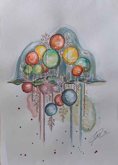 Arquitectura Biológica Acuarela Papel Otros