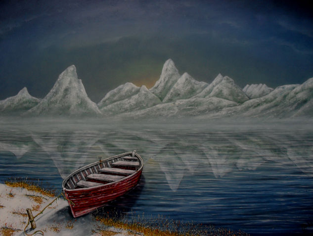 Ferry Service Charon ( Xápwv ) Oil Panel Landscaping