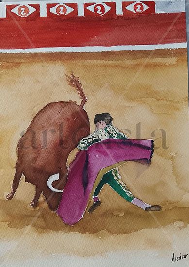 Tauromaquia 1 Watercolour Card Figure Painting