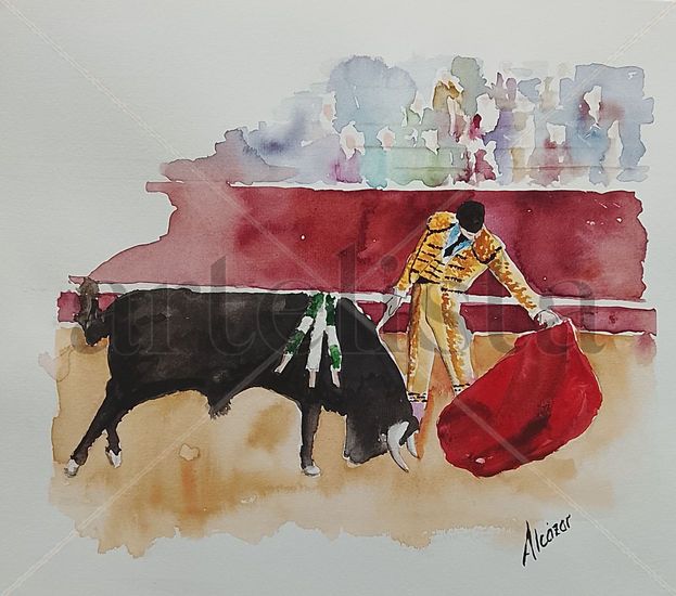 Tauromaquia 5 Watercolour Card Figure Painting