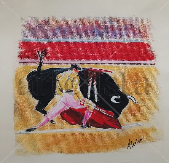 Tauromaquia 6 Pastel Paper Figure Painting