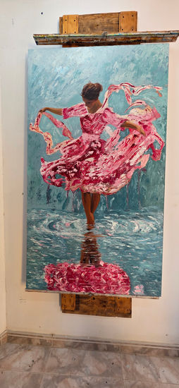 Danza Carmesí Oil Canvas Figure Painting