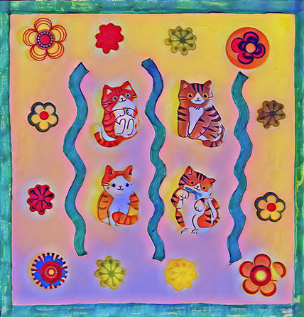 Gatos y flores