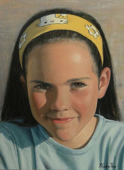 RETRATO DE MARIA ISABEL Oil Panel Portrait