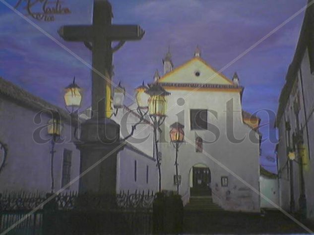 cristo de los faroles Oil Canvas Landscaping