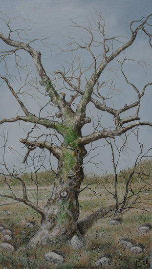 Old Tree ( after A.W. ) Oil Panel Landscaping