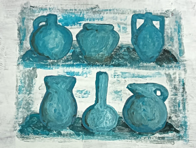 Vasijas N.5 Acrylic Card Still Life Paintings