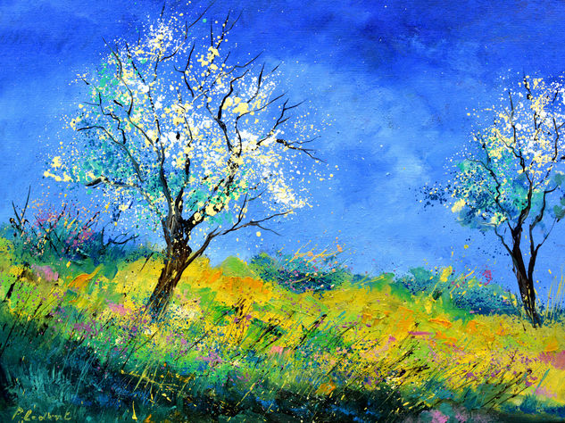 Spring in my countryside Oil Canvas Landscaping