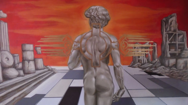 Ángel de la Historia Mixed media Canvas Nude Paintings