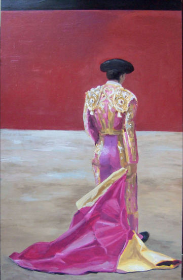 Silencio antes de la lidia Óleo Tabla Figura