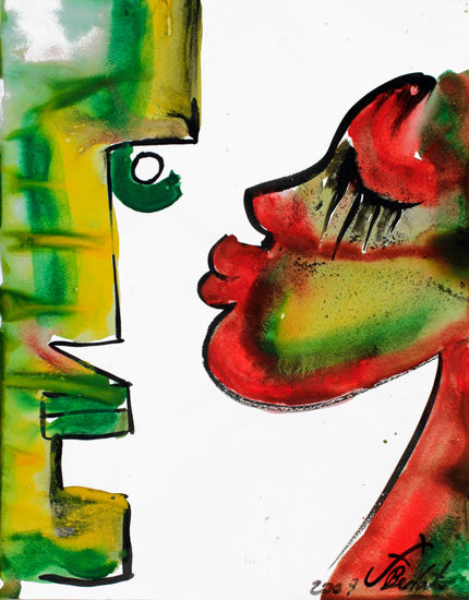 BESÁNDOTE 2 Acuarela Papel Figura