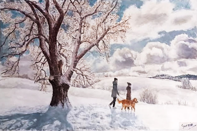 NIEVE Óleo Lienzo Paisaje