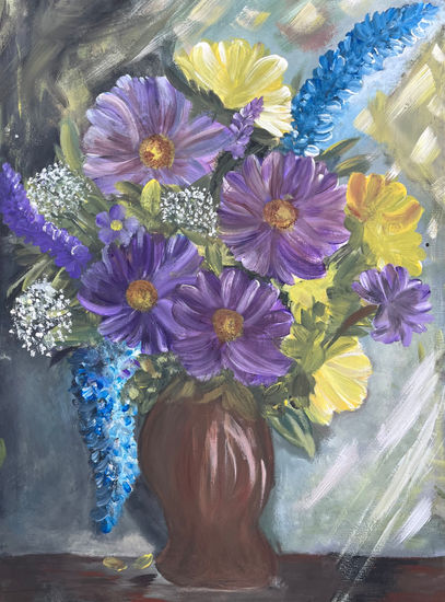 Refugio Acrylic Canvas Floral Painting