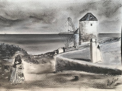 Mujer y molinos