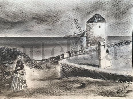 Mujer y molinos